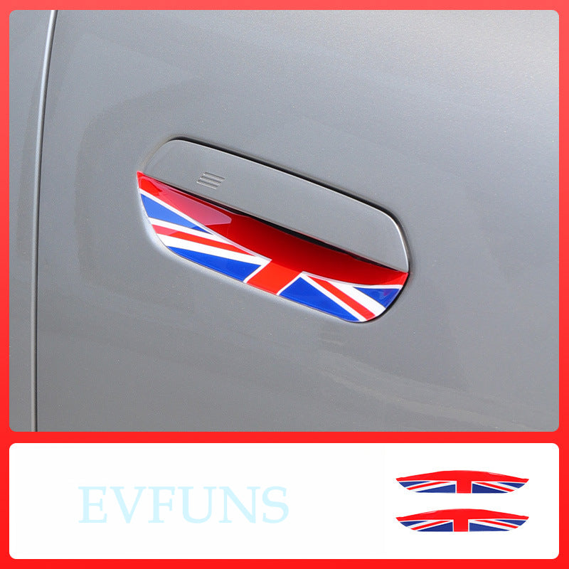 MINI J05/J01/U25 Door Handle Bowl Protector J01/J05/U25 [Red and Blue Union Flag] One-Pair Package Evfuns