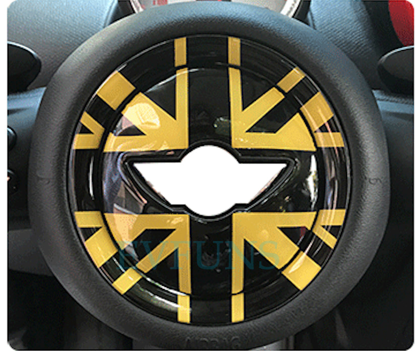 MINI Cooper 3D Steering Wheel Gel Sticker – Interior Trim for F/R Series Golden Rice Style Evfuns