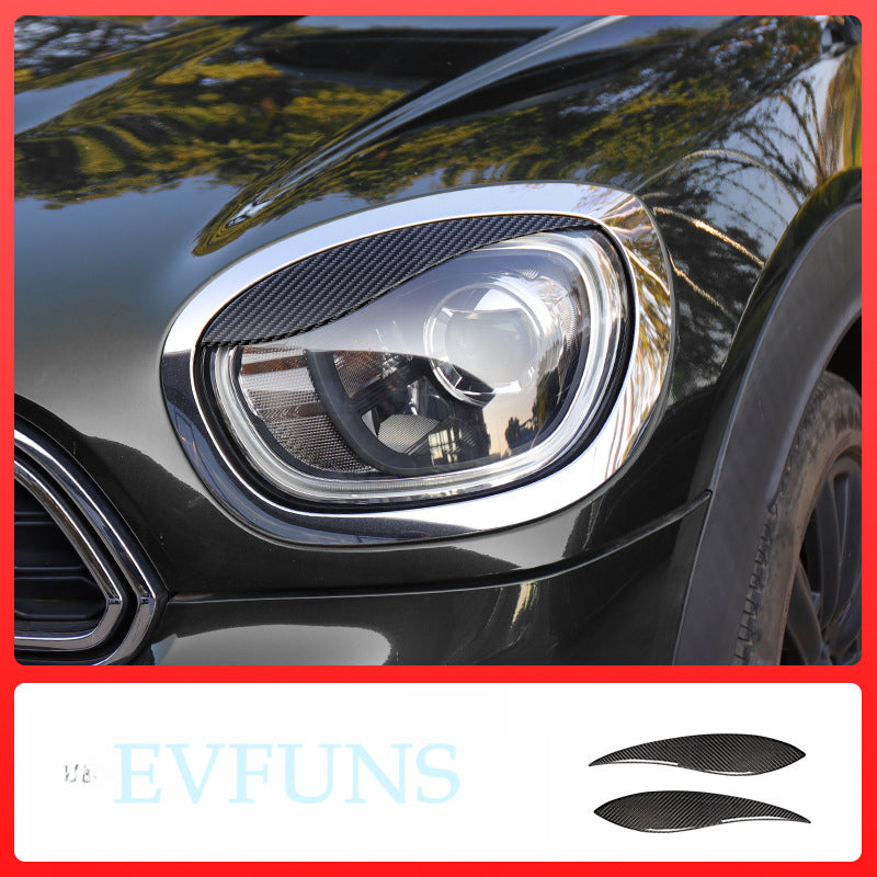 Mini Cooper Carbon Fiber Double Eyelid Headlight Trim F60 pair [carbon fiber material] Evfuns