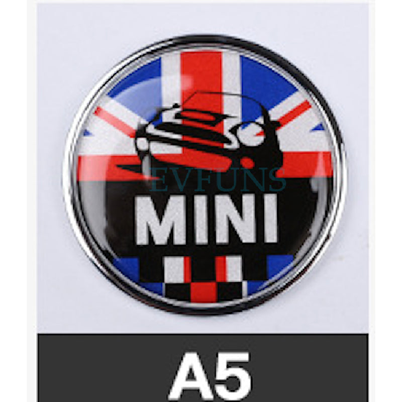 MINI Cooper Front Grille Emblem Badge – 3D Crystal Metal Decoration for All Models A5 Evfuns