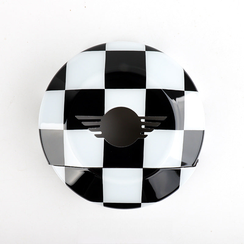 BMW MINI Electric U25/J01 Steering Wheel Trim Cover [Black and White Grid] J01 J05 U25 Universal Evfuns