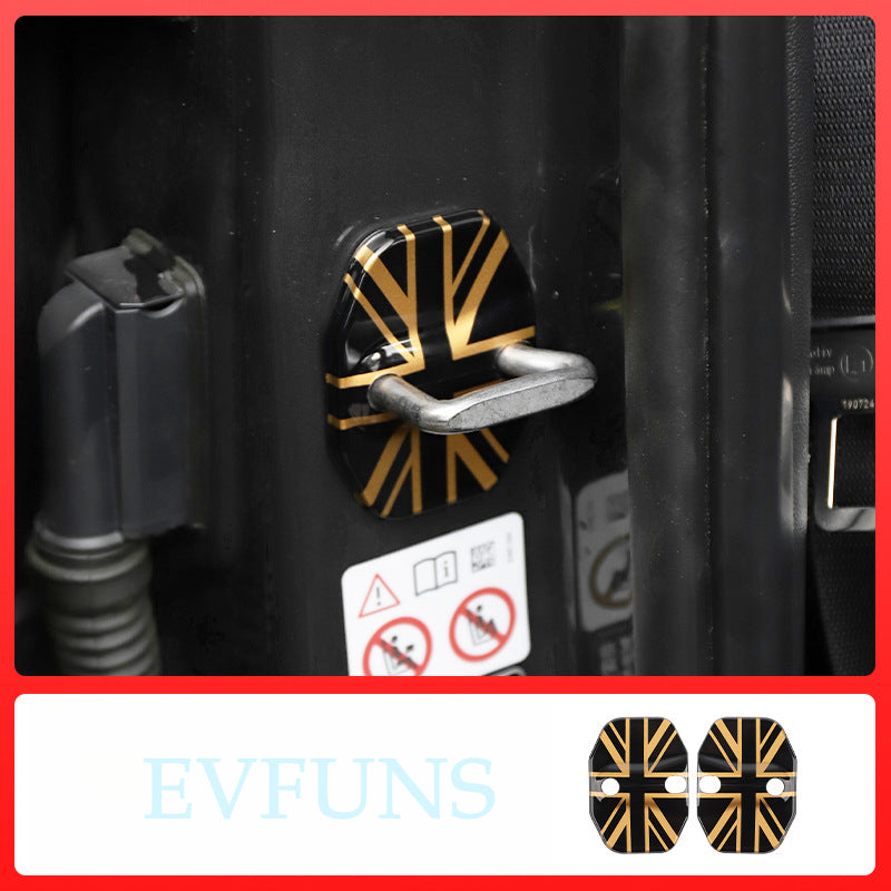 MINI F65/F66/F67 Door Lock Cover Protector Orange and black rice flag Evfuns