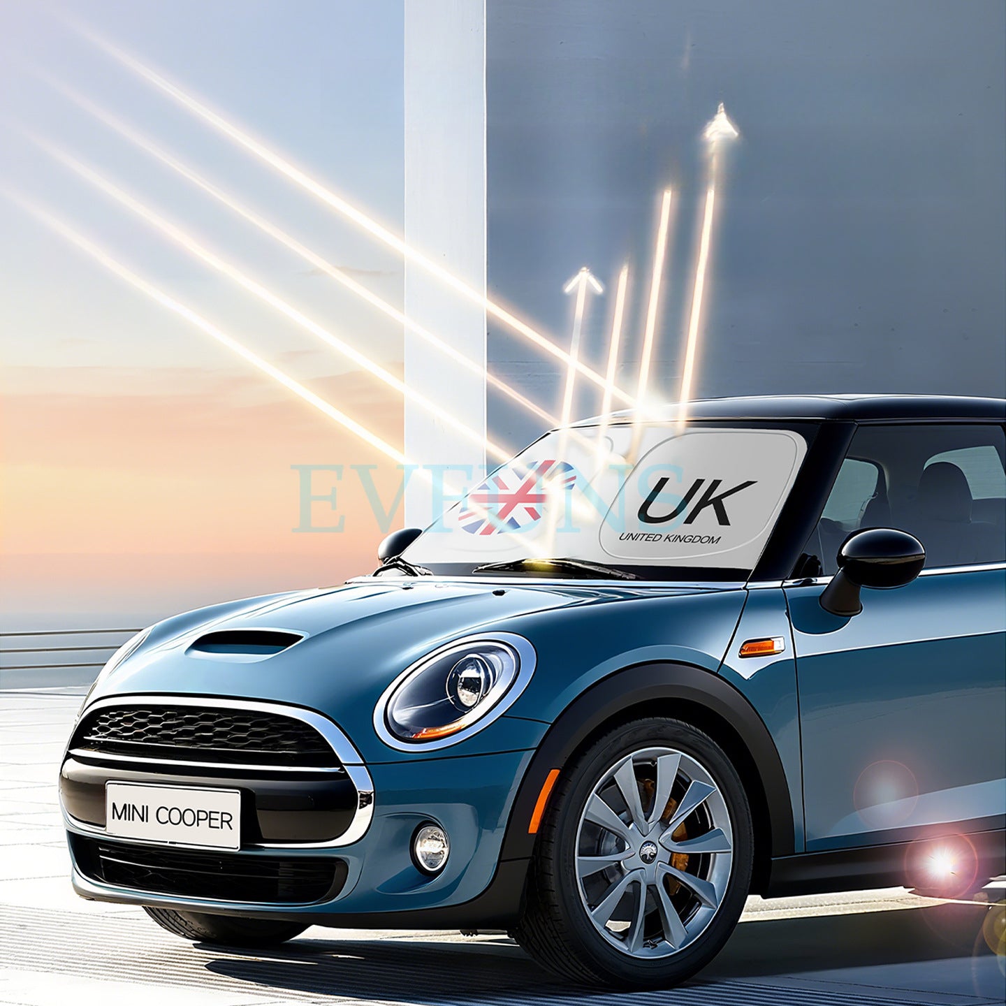 MINI Cooper / Aceman Windshield Sunshade Umbrella – Custom Fit Heat & UV Protection Evfuns