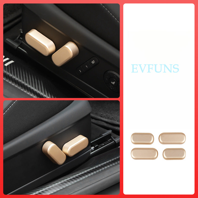 MINI J01 / J05 Seat Adjustment Button Cover – Interior Trim for Cooper EV J01/J05 [Champagne Gold] Main and Passenger