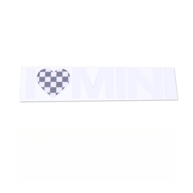 I ❤️ MINI Window Decal – Creative Waterproof Car Sticker Black and white grid (sticker version) Evfuns