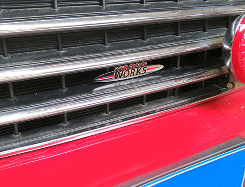 MINI Cooper JCW Front Grille & Trunk Emblem – Metal Badge Decoration 90mm tail mark Evfuns