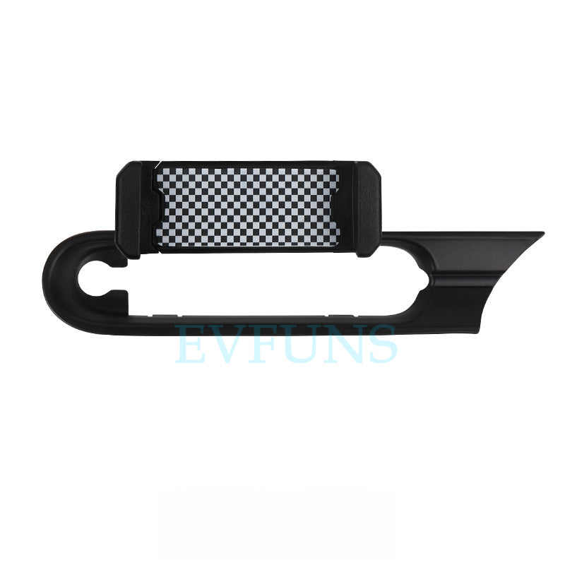 MINI Cooper Air Vent Phone Mount – Clip-On Car Holder for Navigation & Hands-Free Use [Black and White Plaid]