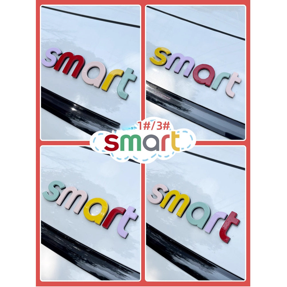 SMART Car Hood Letter Emblem & Badge Sticker – # 3/ # 1 / # 5Custom Body Decal Evfuns