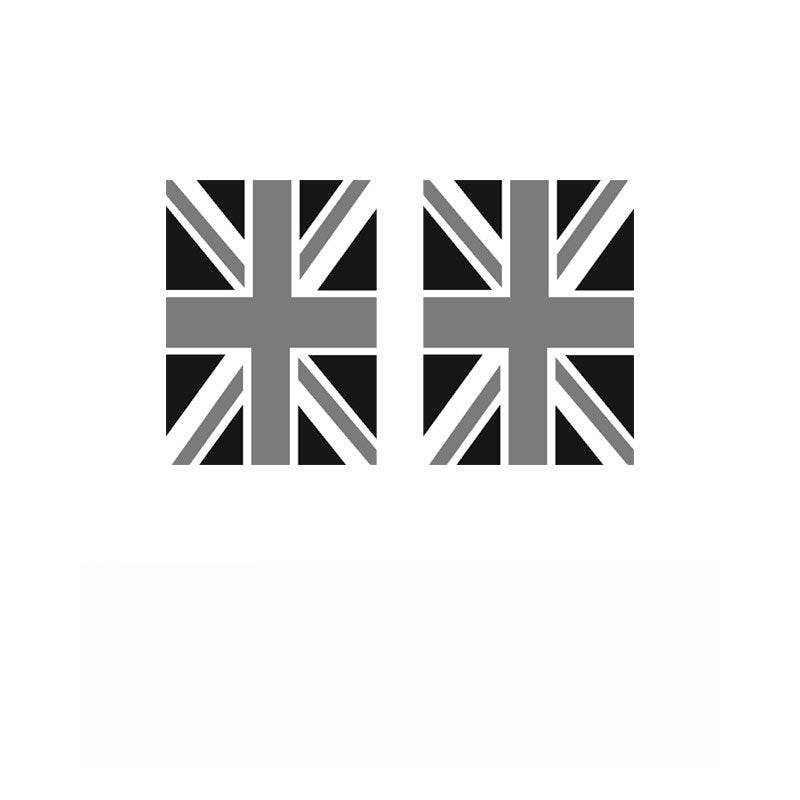 MINI Cooper Creative Label Decals Black and Gray Rice Flag [Small Size] Pair Set Evfuns