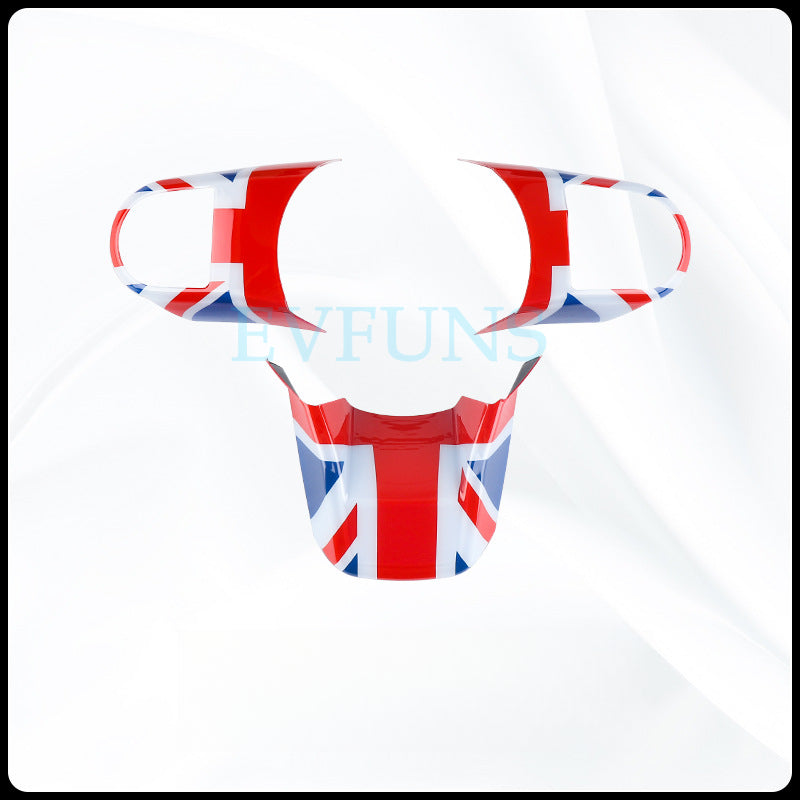 MINI Cooper F-Series Steering Wheel Trim Cover Red and Blue Rice Flag [High Quality] Evfuns