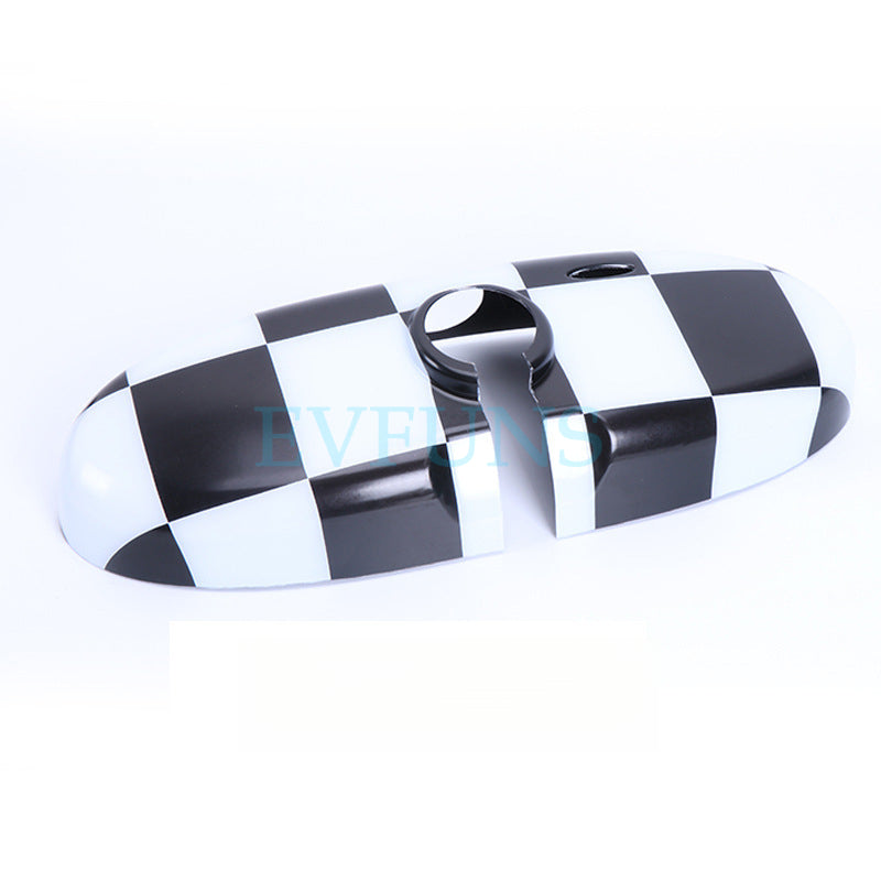 MINI Cooper R55/R56/R60 Rearview Mirror Cover – Interior Trim Upgrade Black and White Checkered Style Evfuns