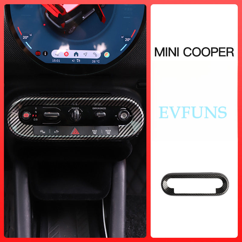 MINI Electric Center Console Button Trim – Interior Decoration Frame Carbon fiber pattern Evfuns