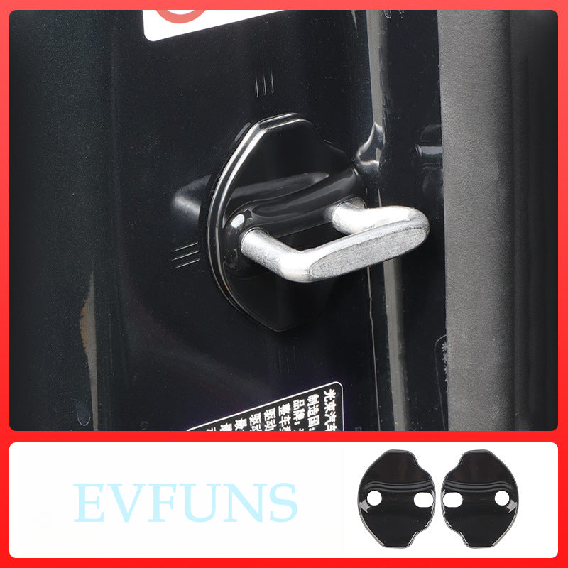 MINI Electric J01 J05 Door Lock Cover – Interior Lock Buckle Protector A pair of black Evfuns
