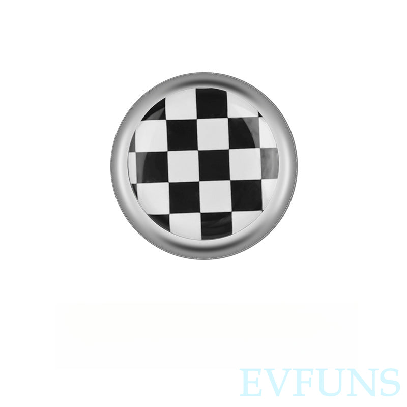 MINI Cooper Car Hook | Aluminum Alloy Adhesive Utility Hanger [Black and White Grid] One Evfuns