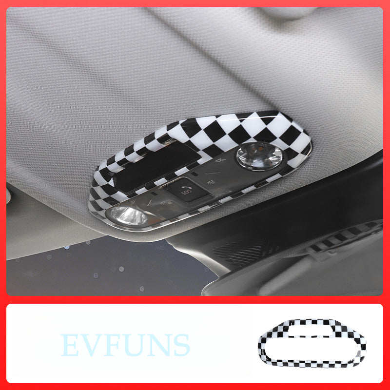 MINI EV J01/J05 Interior Reading Light Trim Cover Front reading light - black and white grid Evfuns