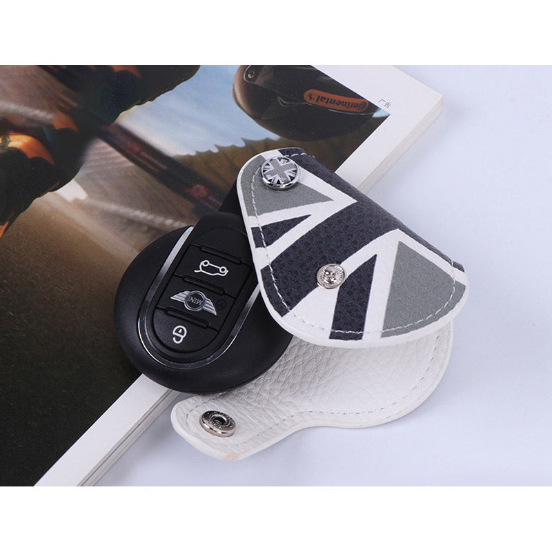 MINI Cooper / ONE / Countryman Key Case – Ultra-fiber Leather Protective Cover Gray Rice Style Evfuns