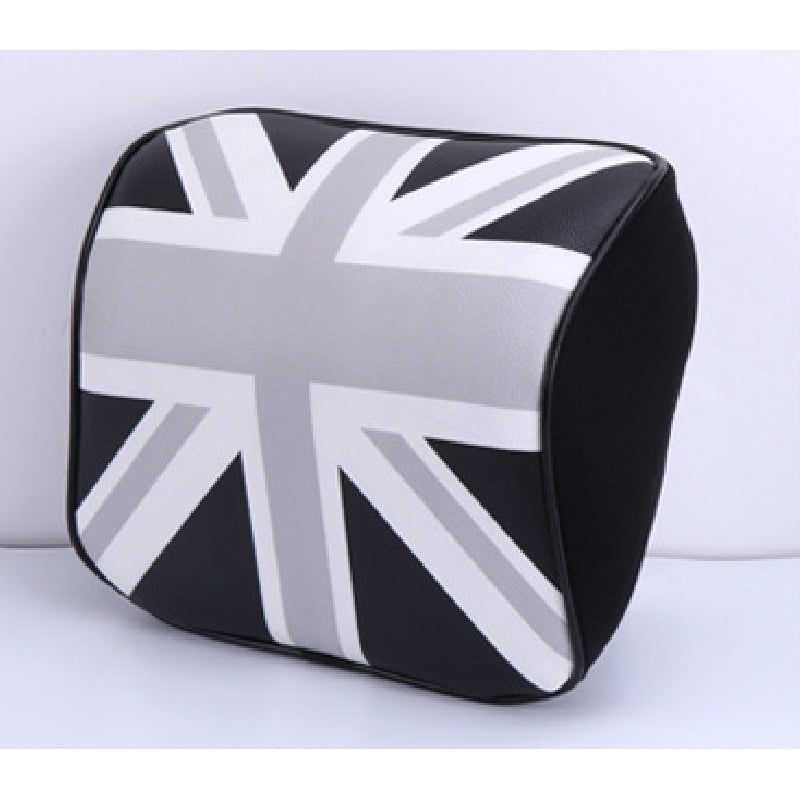 MINI Cooper Car Neck Pillow & Lumbar Cushion Set Gray rice style headrest (single piece price) Evfuns