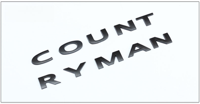 Mini Countryman Trunk Metal Sticker – Rear Tailgate Decorative Emblem Matte Black Evfuns
