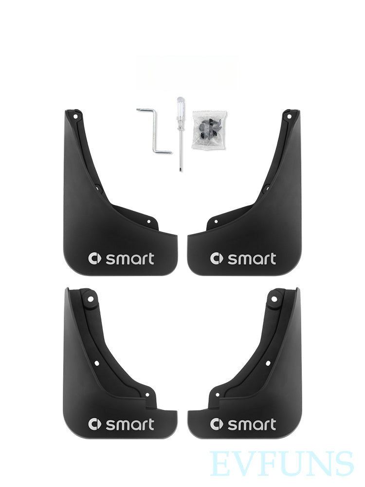 SMART # 1 / # 3 Mud Flaps – Front & Rear Fender Splash Guards Custom Fit Evfuns