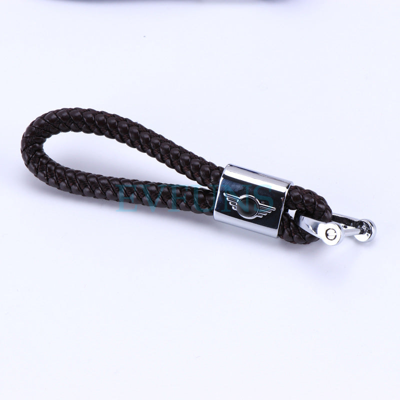 Mini Cooper Leather Keyring Strap – Personalized Car Keychain Loop Evfuns