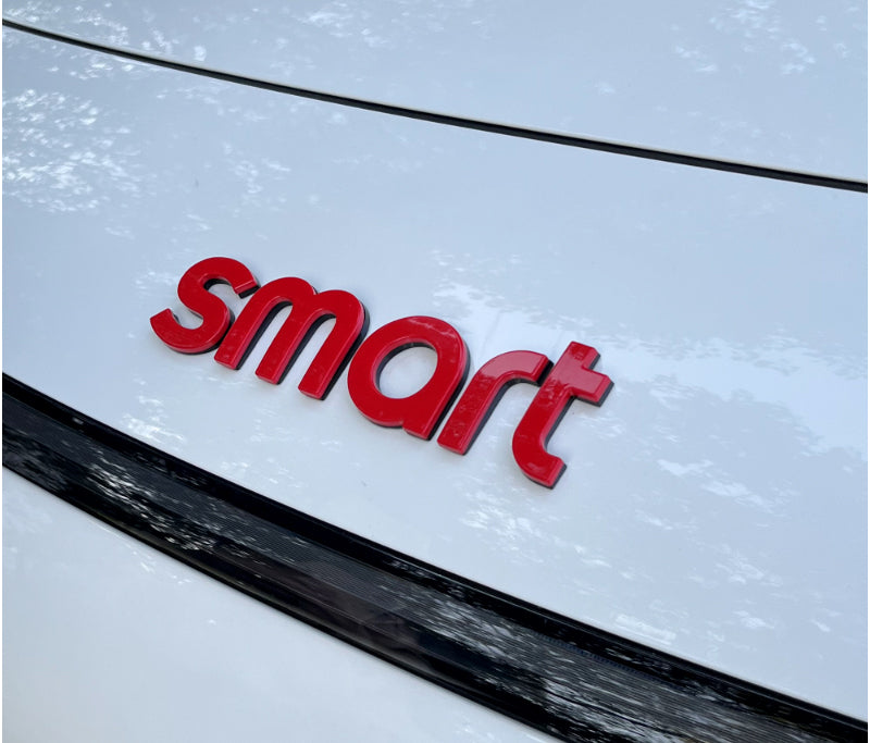 SMART Car Hood Letter Emblem & Badge Sticker – # 3/ # 1 / # 5Custom Body Decal Smart Machine Cover Letter Sticker [Red]