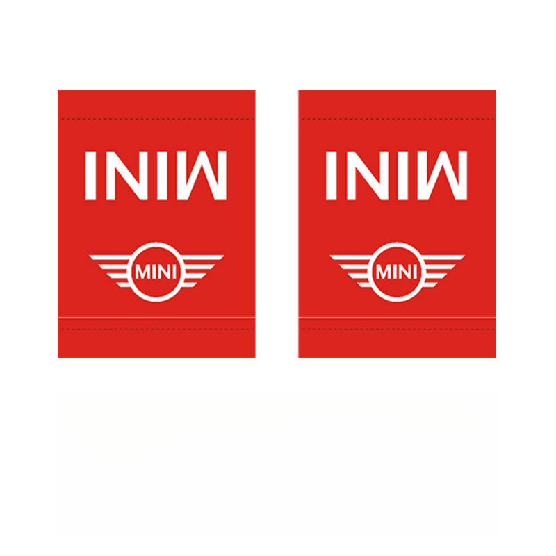 MINI Cooper Creative Label Decals Red with White Letters MINI [Large Size] Pair Set Evfuns