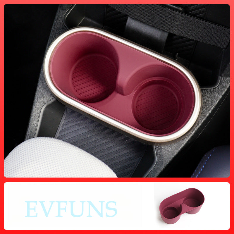 MINI Cooper F65 / F66 Cup Holder Insert Mat – Anti-Slip Interior Drink Coaster Front row - red Evfuns