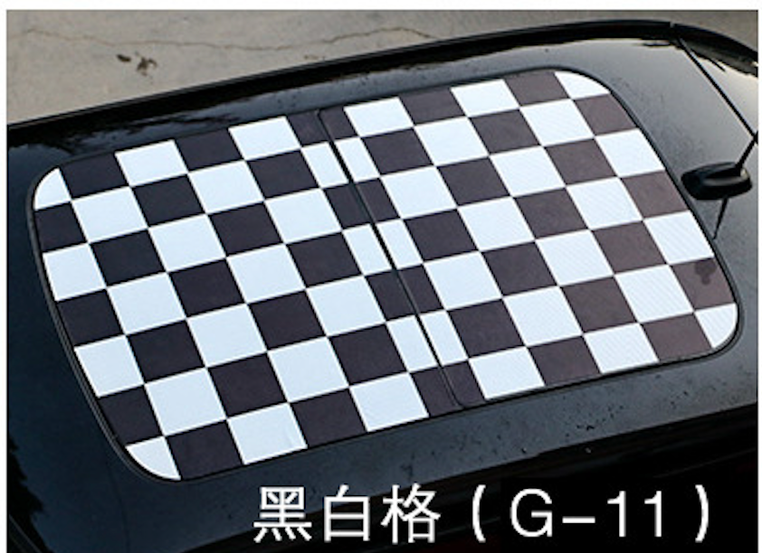 MINI Cooper Roof Sunroof Decal – Union Jack Perforated Roof Sticker for Countryman & More G11 black and white grid