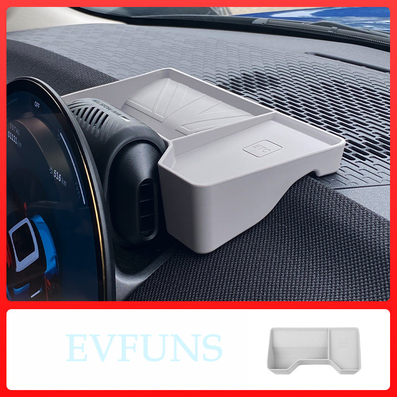 MINI Cooper F65/F66 Center Console Silicone Pad – Interior Protection Mat Instrument Panel Storage Box [Gray White]
