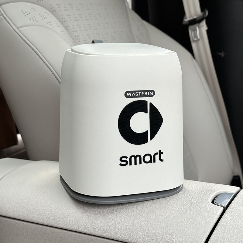 Smart # 1 Car Trash Bin | Interior Storage Box for Console & Seats Smart Car Trash Can [White] Evfuns