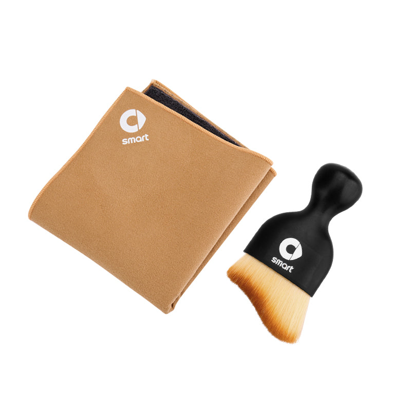 SMART Car Cleaning Brush & Towel Set – Interior Vent & Gap Duster Cleaning Set [Fluff Brush + Towel] Evfuns