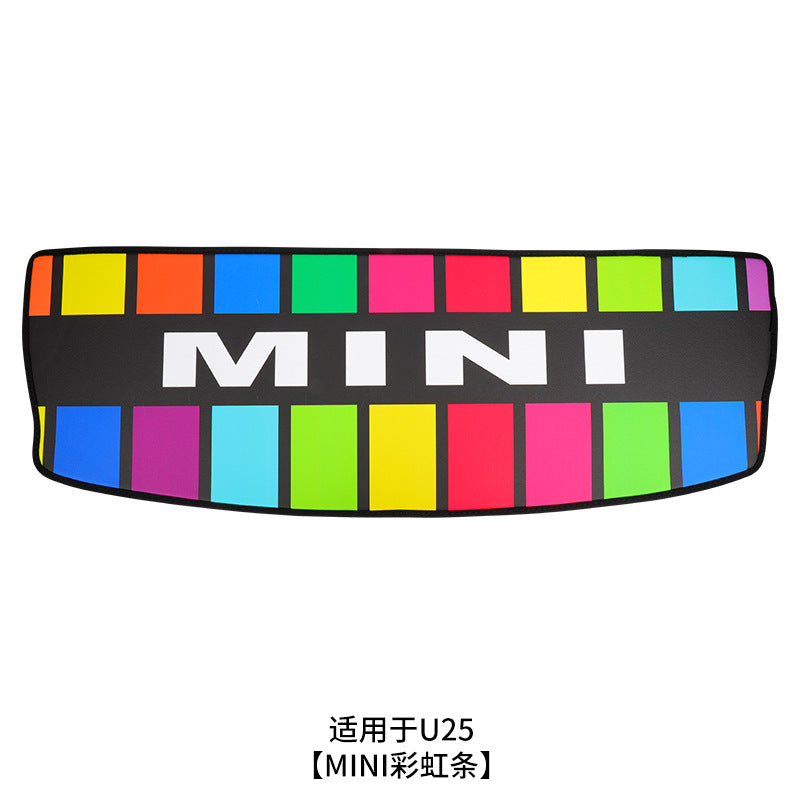 MINI J01 J05 ACEMAN Rear Trunk Privacy Cover & Leather Back Window Mat [MINI Rainbow Strips] Suitable for U25 Evfuns