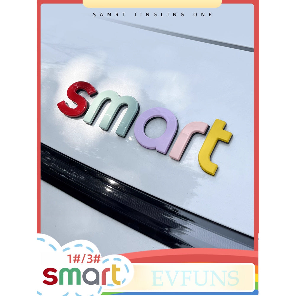 SMART Car Hood Letter Emblem & Badge Sticker – # 3/ # 1 / # 5Custom Body Decal Evfuns