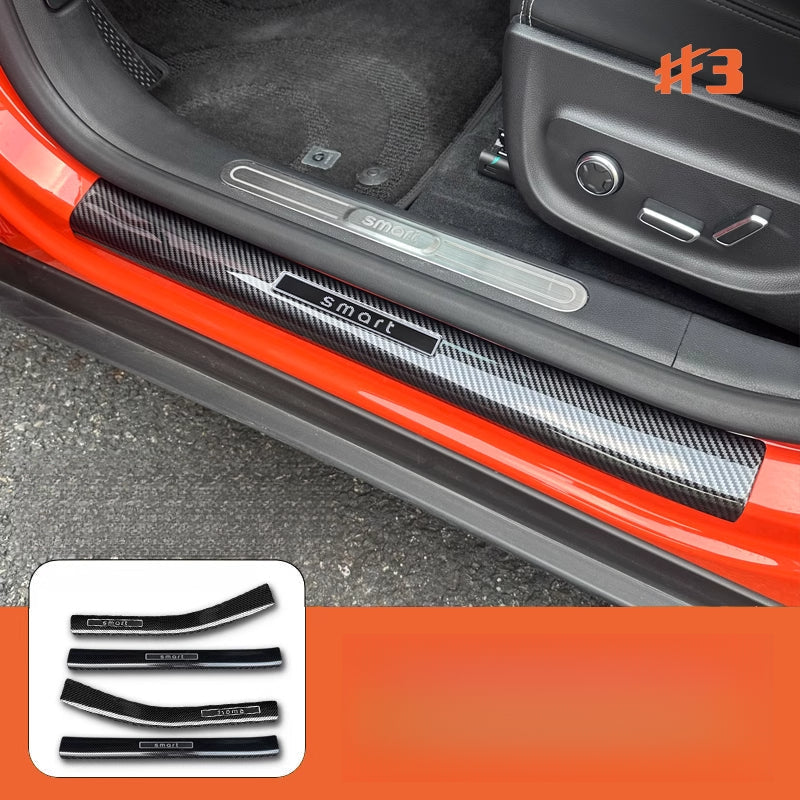 Car Door Sill Protectors – Carbon Fiber Style Anti For Smart #3