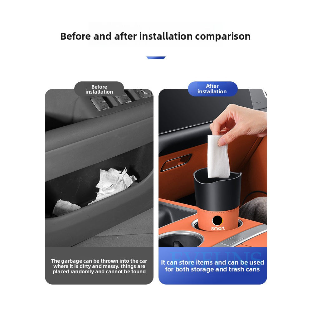 Car Trash Bin Umbrella Holder & Cup Organizer For Smart