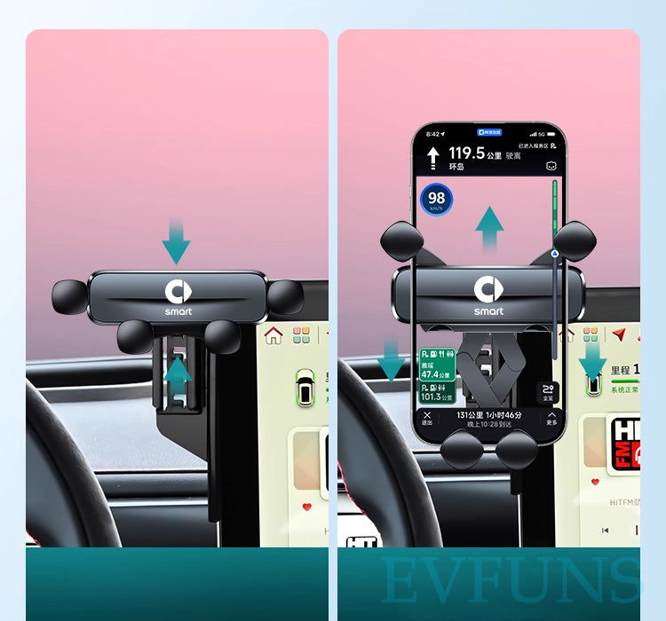 Smart # 1 & # 3 Exclusive Car Phone Mount | 15W Wireless Charging Holder Evfuns