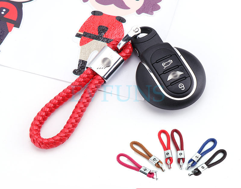 Mini Cooper Leather Keyring Strap – Personalized Car Keychain Loop Evfuns