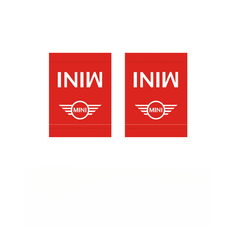 MINI Cooper Creative Label Decals Red with White Letters MINI [Small Size] Pair Set Evfuns