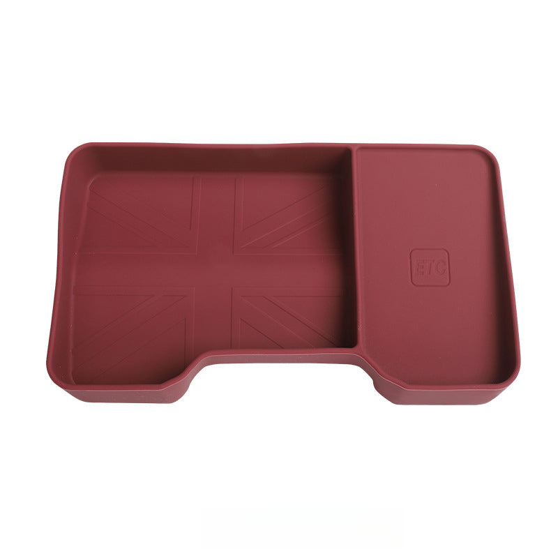 MINI J05 / U25 Silicone Center Console Liner 【Burgundy】J05 Dedicated Central Control Dashboard Storage Box Evfuns