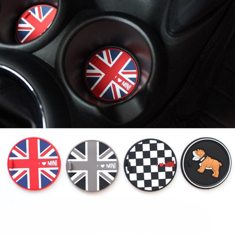 Cup Coaster Jack Union Bulldog Checkers - Fits Mini and other vehicles Evfuns