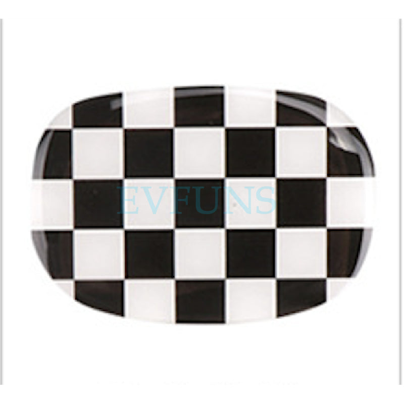 MINI Cooper F56 Seat Back Handle 3D Gel Sticker A pair of black and white checks Evfuns