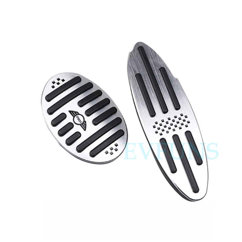 MINI Cooper F54/F55/F60 Pedal Cover Set – Aluminum Alloy Brake & Accelerator Pedals Black and White Checkered Two-Piece