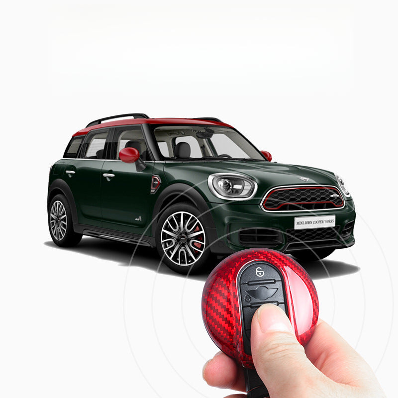 Carbon Fiber Key Fob Cover for MINI F54 F55 F56 F60 Carbon fiber key case + free JCW key strap Evfuns