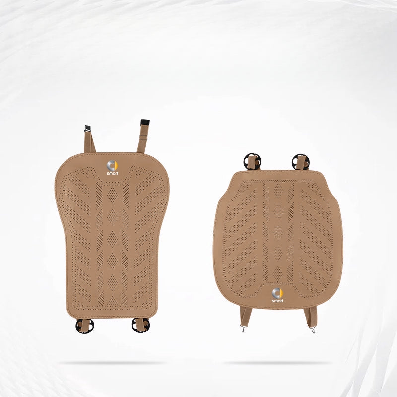 Smart # 1 # 3 # 5 Napa Leather Seat Cushion | All-Season Car Seat Cover smart-Front Seat Cushion + Backrest [Chestnut