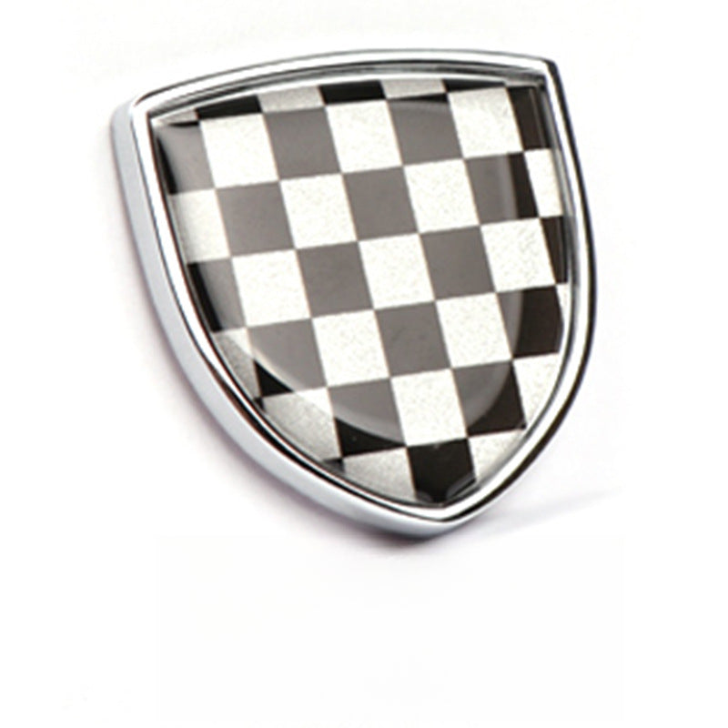 MINI Cooper Creative Metal Emblem Stickers – Universal Body/Window Badge Black and white plaid Evfuns