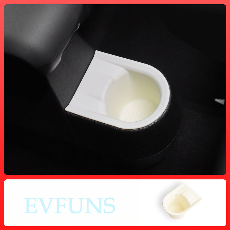 MINI Cooper F65 / F66 Cup Holder Insert Mat – Anti-Slip Interior Drink Coaster Rear row - beige Evfuns