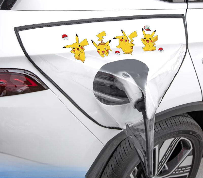 Smart # 5 EV Charging Port Rain Cover | Waterproof Protector [Photo Set - Pikachu] Charging Gun Rain Cover [65*53cm