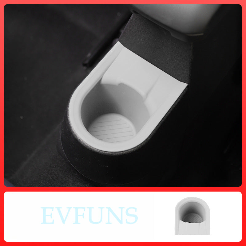 MINI Cooper F65/F66 Center Console Silicone Pad – Interior Protection Mat Rear Drain Cup Groove [Gray White] Special