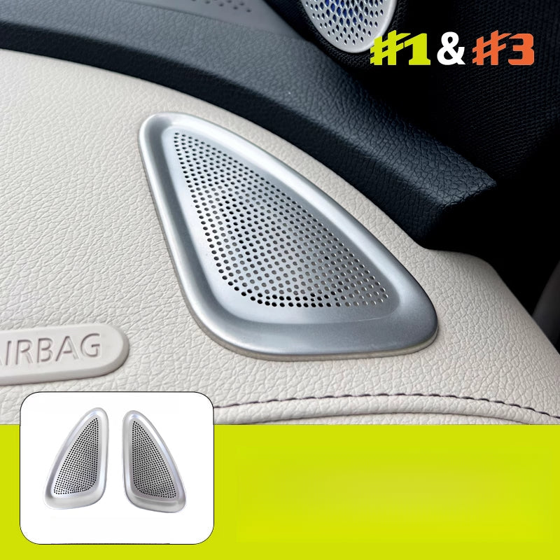 Smart # 1 & # 3 Dashboard Air Vent Cover Stainless Steel Trim #1#3 Instrument Triangle Air Vent Protective Cover