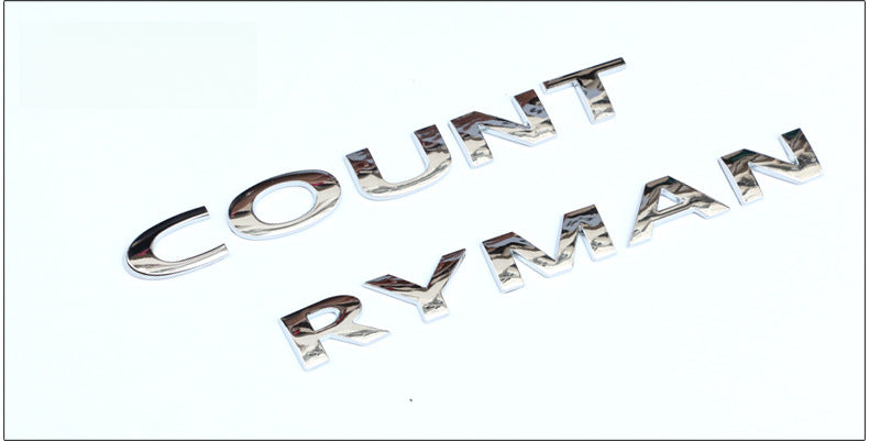 Mini Countryman Trunk Metal Sticker – Rear Tailgate Decorative Emblem Electroplated Silver Evfuns
